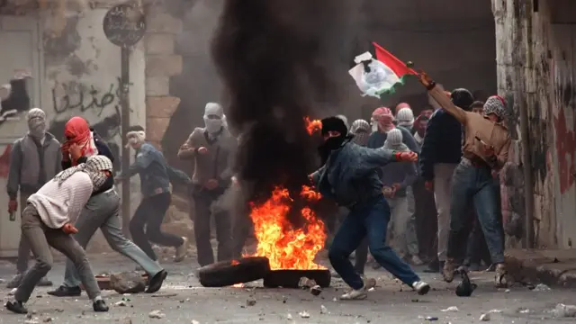 Intifada en los territorios palestinos.