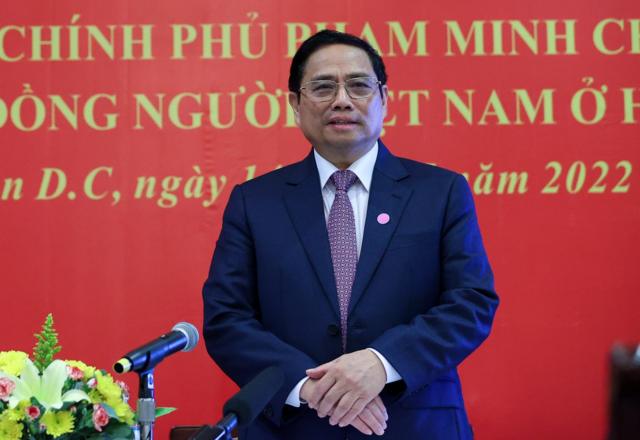 Tối 14/5 tại thủ đô Washington D.C., Thủ tướng Phạm Minh Chính gặp gỡ khoảng 70 người được mô tả là cộng đồng người Việt Nam tại Mỹ.