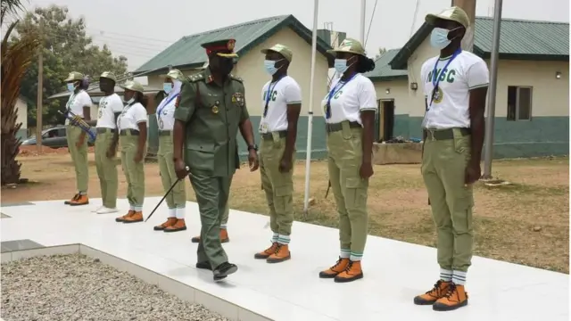 NYSC Director-General, Brigadier General Shuaibu Ibrahim visits the 2021 Batch 'A' Stream One Corps Members at FCT Orientation Camp in Kubwa Abuja today.