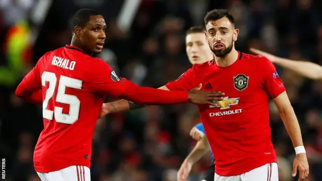 Odion Ighalo et Bruno Fernandes