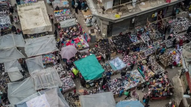aerial view of market
