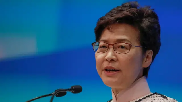 Hong Kong Chief Executive Carrie Lam holds a news conference after her policy address for 2019, in Hong Kong, China, October 16, 2019