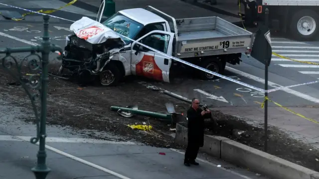 La camioneta usada en el ataque