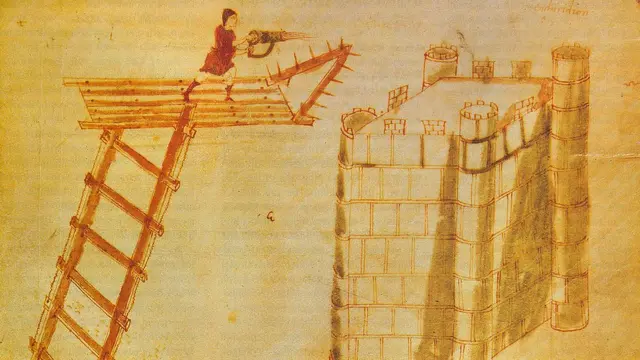 el fuego griego disparado con cheirosiphōn, o lanzallamas portátil.