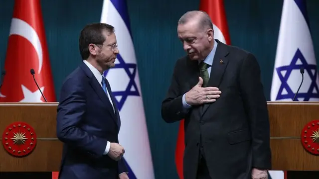 İsrail Cumhurbaşkanı Herzog ve Cumhurbaşkanı Erdoğan