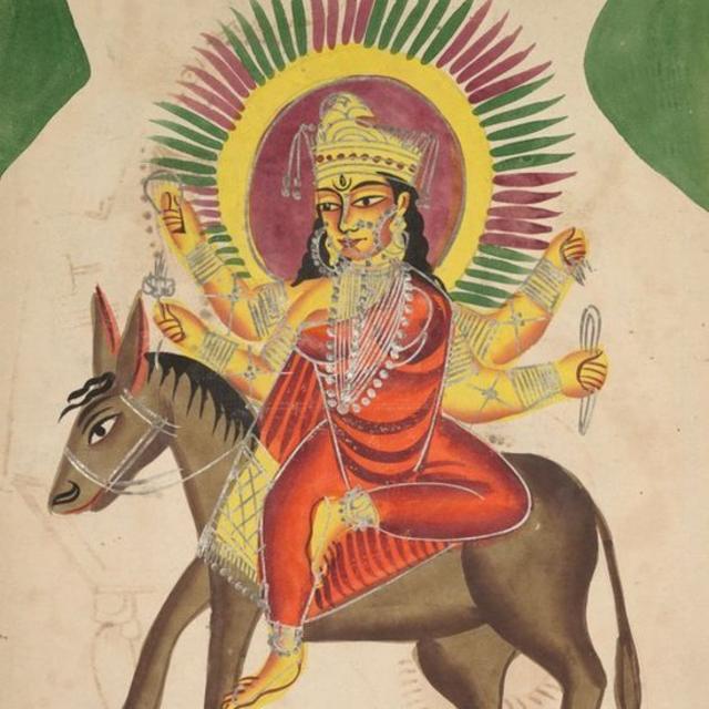 A Deusa Shitala a cavalo