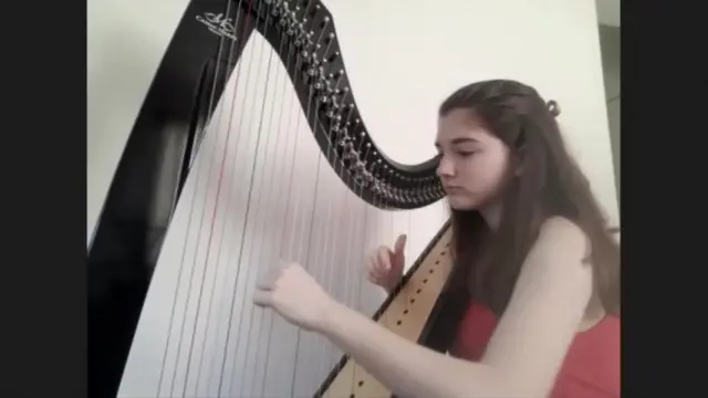 Covid-19: Harpist Elinor Bennett teaches across the world online