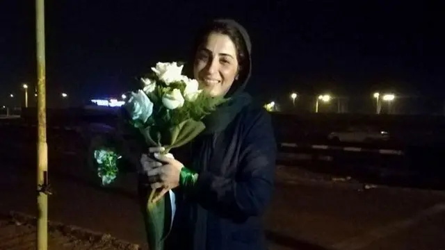 نرگس حسینی بعد از آزادی از زندان، بهمن ۱۳۹۶