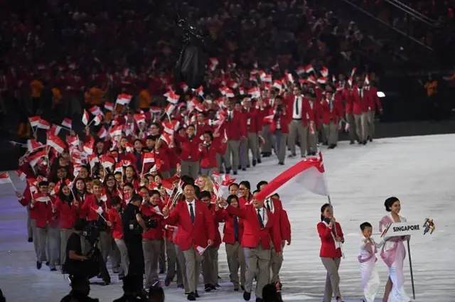 โจเซฟ สกูลลิง นักกีฬาว่ายน้ำเจ้าของเหรียญทองโอลิมปิกจากสิงคโปร์ เข้าร่วมการแข่งขันซีเกมส์ครั้งนี้ด้วย