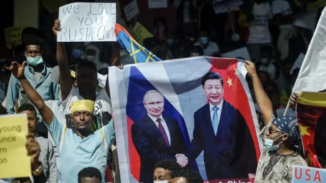 에티오피아 친정부 시위대