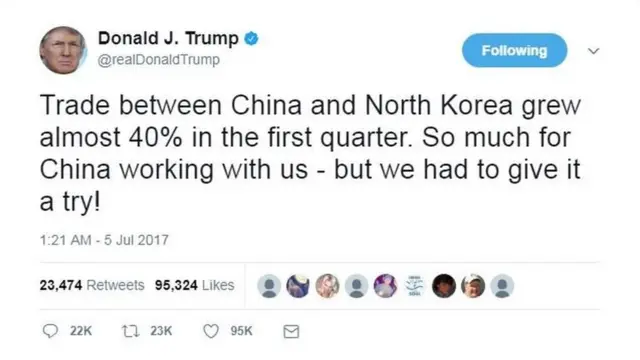 特朗普推特发文