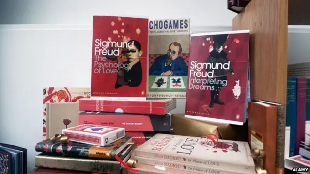 Stack of books by Sigmund Freud