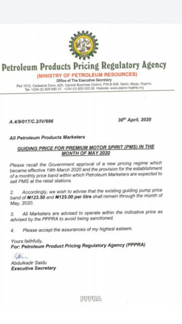 Letter PPMC