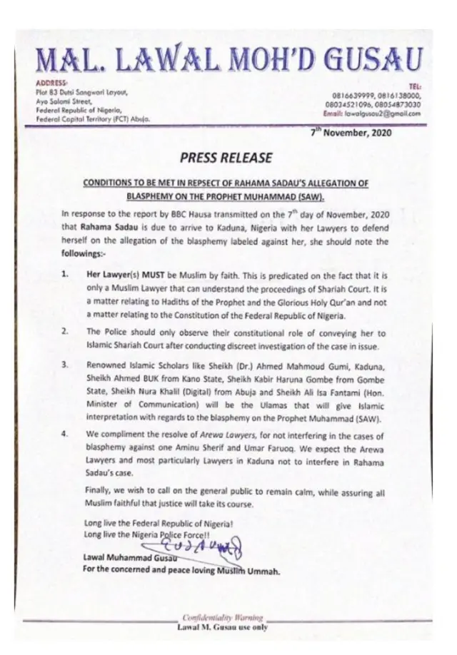 Mal lawal Moh'd Gusau petition