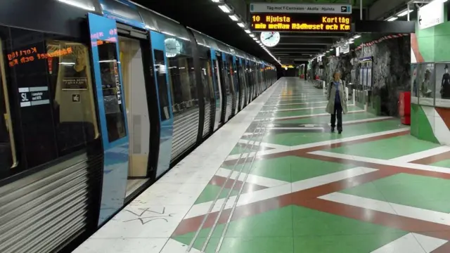 Picha ya maktaba ya treni mjini Stockholm