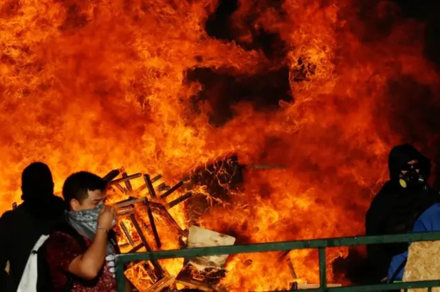 Un incendio en Santiago