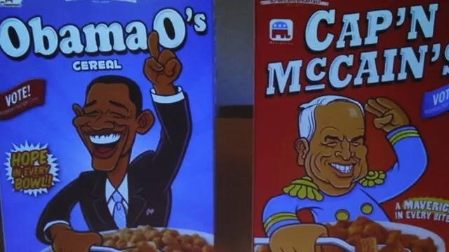 علب عليها صور أوباما وماكين