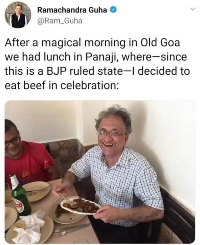 रामचंद गुहा का अब डिलीट कर दिया गया ट्वीट