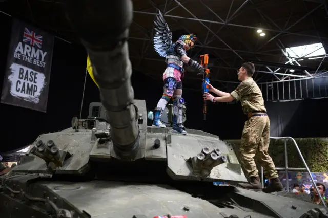Army personnel at Insomnia Games Festival