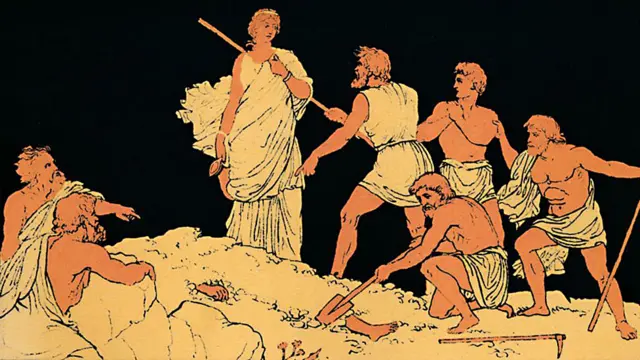 Antígona enterrando a su hermano