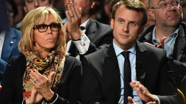 马克龙夫妇在勒芒一场党大会上（11/10/2016）