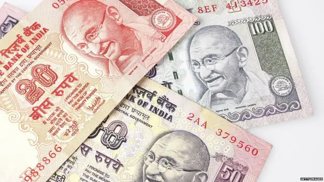 भारतीय नोटों पर गांधी के चित्र