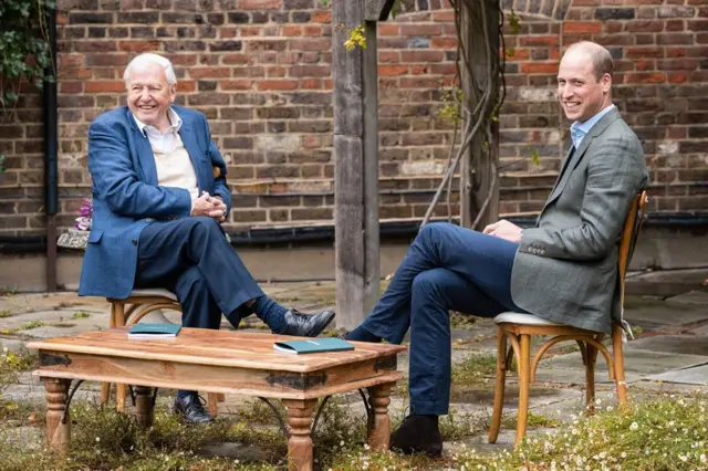 David Attenborough e o principe William