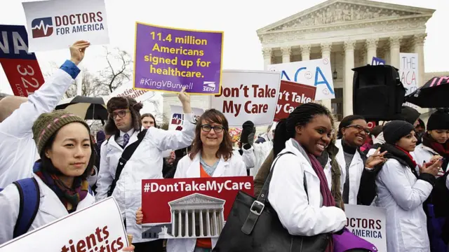 Manifestación a favor del Obamacare, junio de 2015.