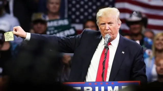 Donald Trump speaks at a rally in Fresno, California. Photo: 27 May 2016