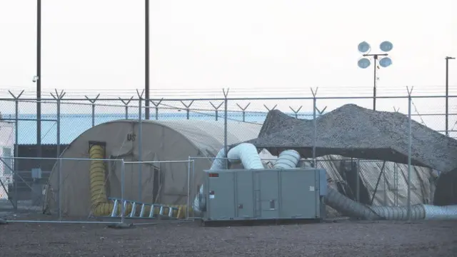 Tenda di perbatasan AS di Clinton, Texas, Juni 2019