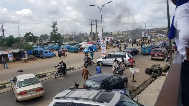 Awọn ọdọ naa dana soju popo lagbegbe Lameco nilu Osogbo