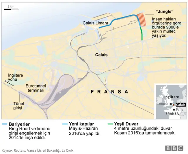 Calais'deki mülteci kampı