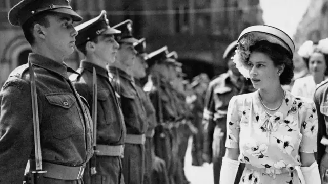 The Queen as a 21-year-old receiving the Freedom of the City of London