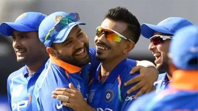 युज़्वेंद्र चहल रोहित शर्मा के साथ