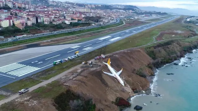 El avión de Pegasus Airlines accidentado