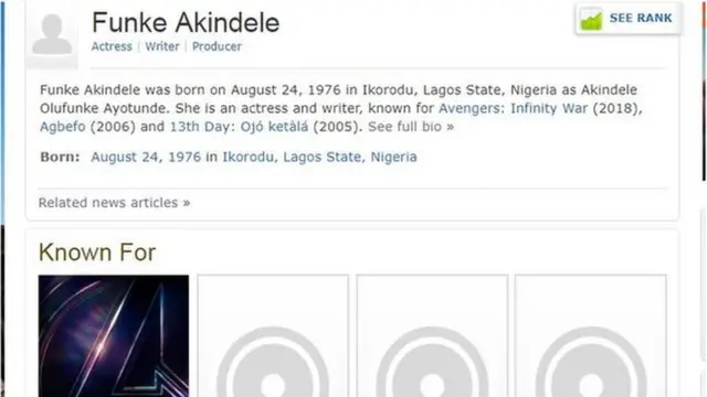 Funke Akindele as dem show her for IMDB website