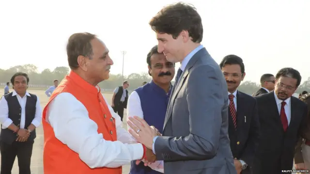 વિજય રૂપાણી અને જસ્ટીન ટ્રુડો