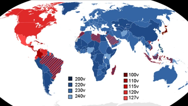 Tipos de voltaje en el mundo