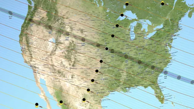Path of totality of this solar eclipse