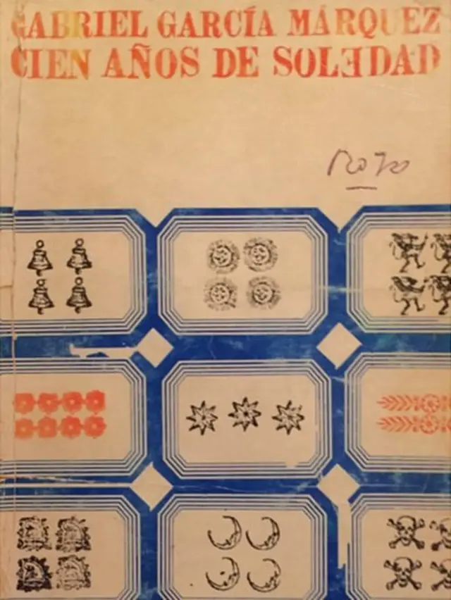 Portada -firmada por Vicente Rojo- de la famosa segunda edición de "Cien años de soledad", con la E al revés.