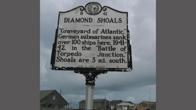 تعين على سفن الإمدادات المنطلقة من موانئ نورث كارولينا الالتفاف حول المياه الضحلة عند داياموند شولز ما جعلها بمرمى الغواصات الألمانية