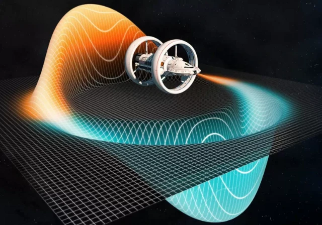 ภาพจำลองวอร์ปไดรฟ์ตามแนวคิดของ มิเกล อัลคูเบียร์ นักฟิสิกส์ชาวเม็กซิกัน