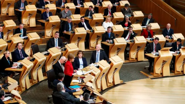 El Parlamento de Escocia en plena sesión