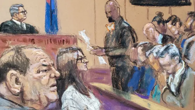 Вайнштейн во время суда