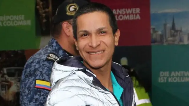 Sara Galiano al llegar a Colombia