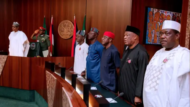 Muhammadu Buhari se ipade pelu awon eniyan lati Benue