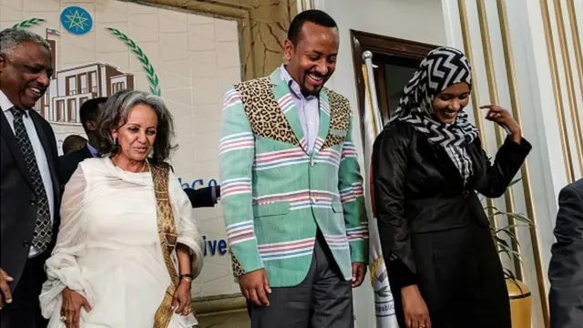 Aworan Abiy Ahmed ati Aarẹ obinrin Ethiopia Sahle -Work Zewde
