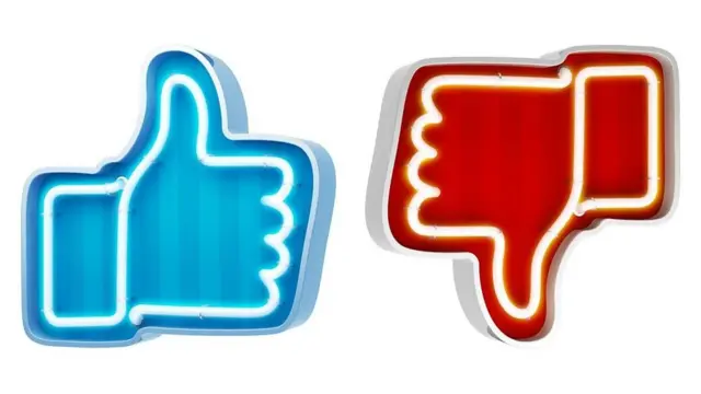 Facebook like and dislike neon signs