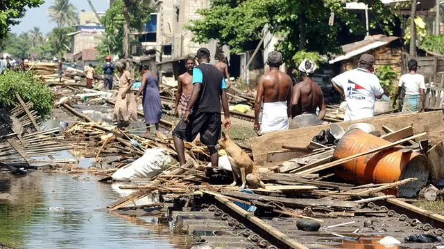 Unawatuna, no Sri Lanka, foi muito atingida