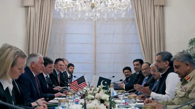 અમેરિકના અધિકારીઓ અને પાકિસ્તાનના વડાપ્રધાન શાહિદ ખકાન અબ્બાસી